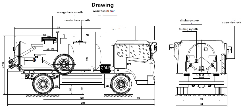 Vacuum Tank Truck Drawing