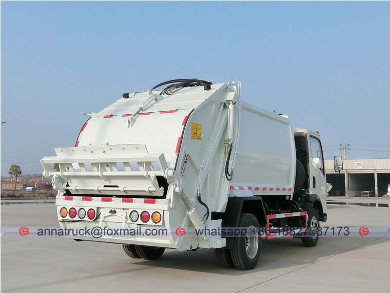 HOWO RHD 6cbm Compactor Garbage Truck -Rear Leftk