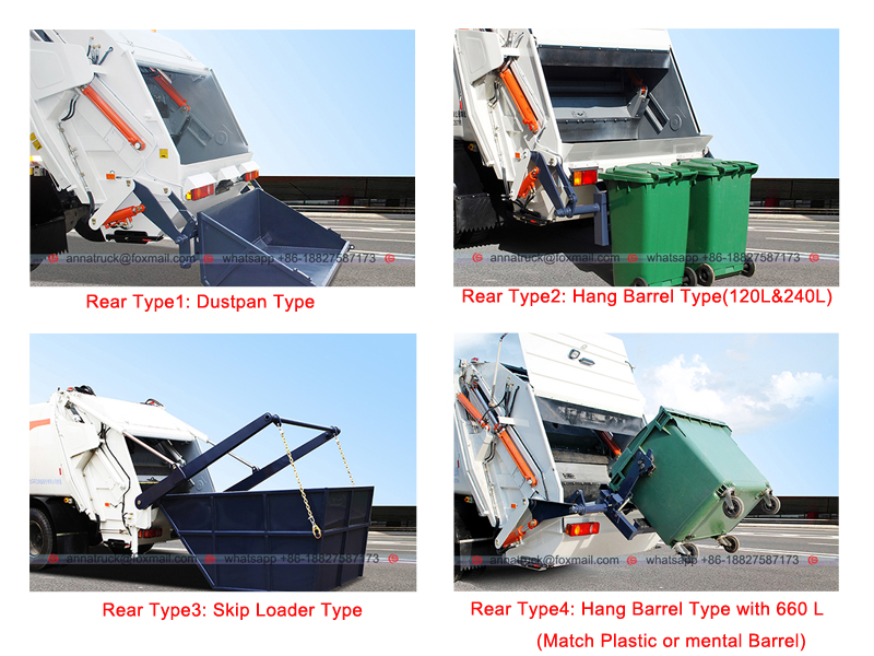 Compactor Garbage Truck Rear Type
