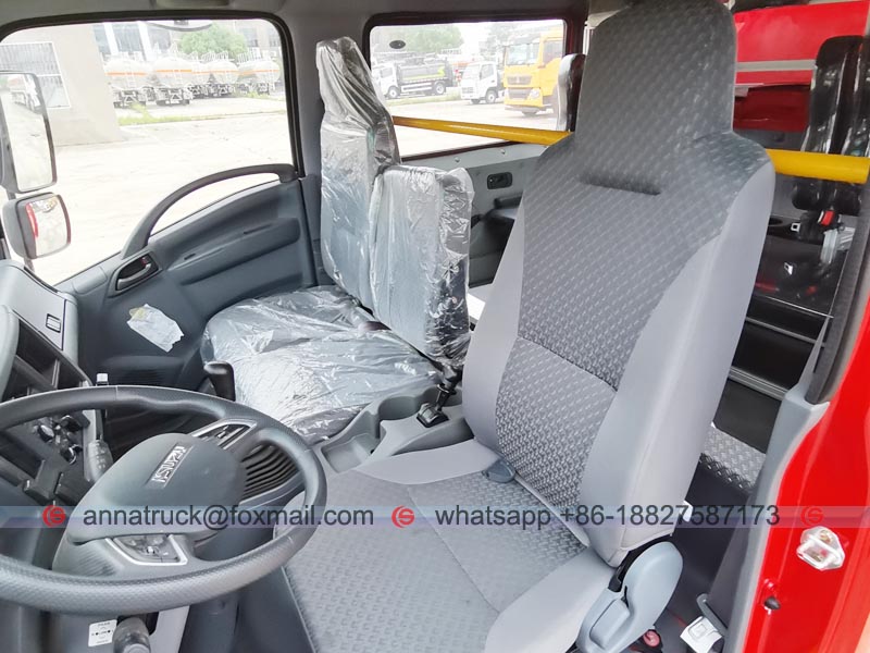 Inner cab of the fire truck