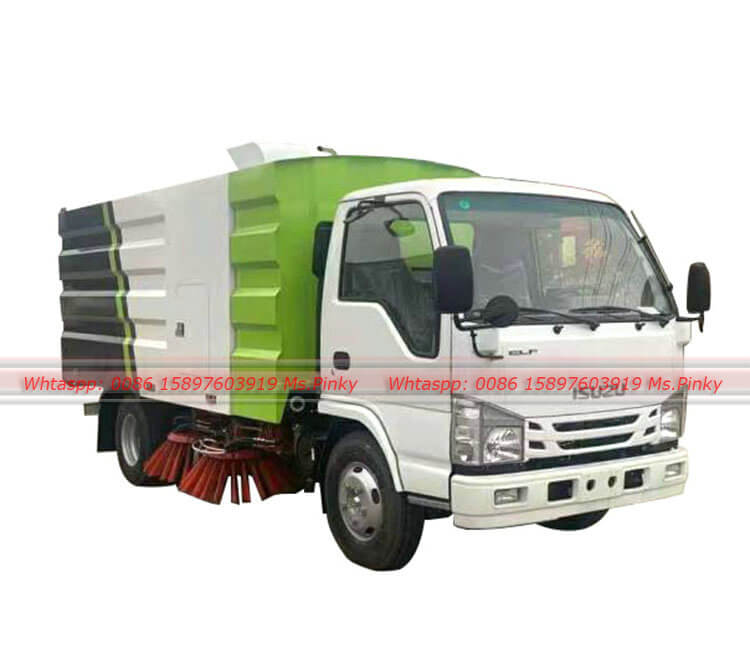  100P ISUZU Road brush sweeper truck 