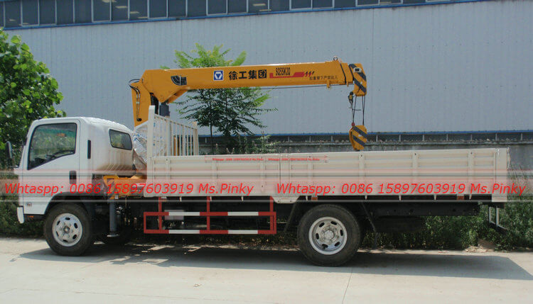 ISUZU Lorry Truck with 5Tons XCMG Crane remote control
