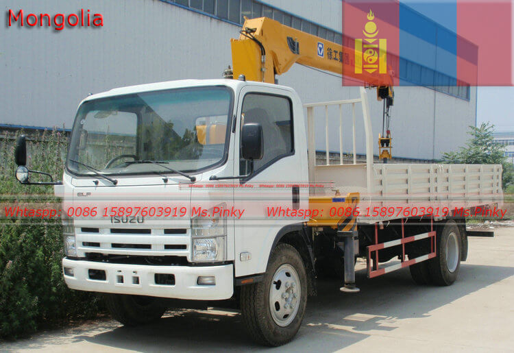 Mongolia ISUZU 5Ton XCMG Truck Mounted Crane 4HK1 Engine