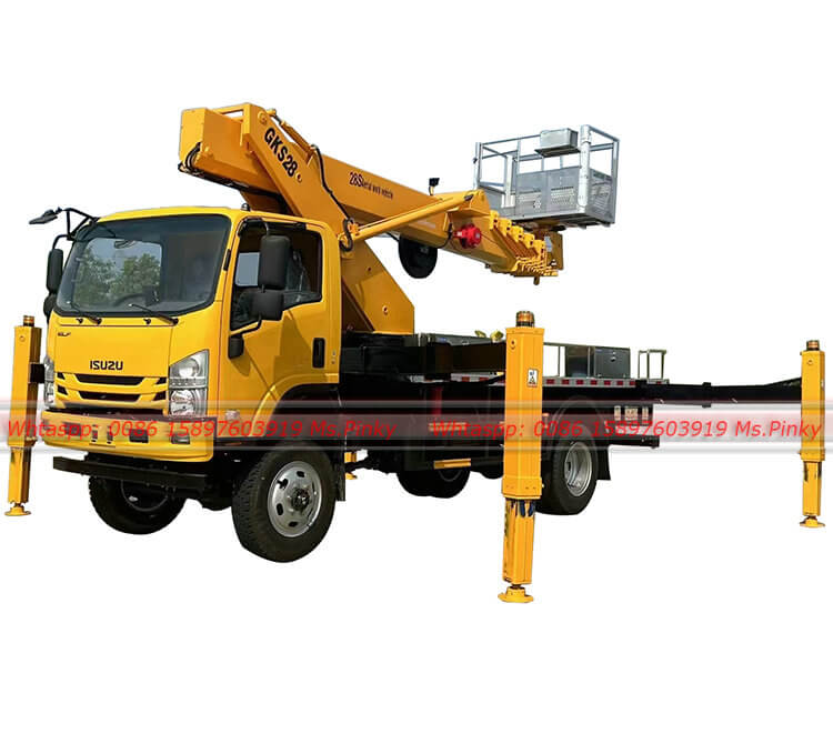 All Wheel Drive 4WD ISUZU ELF aerial working platform truck
