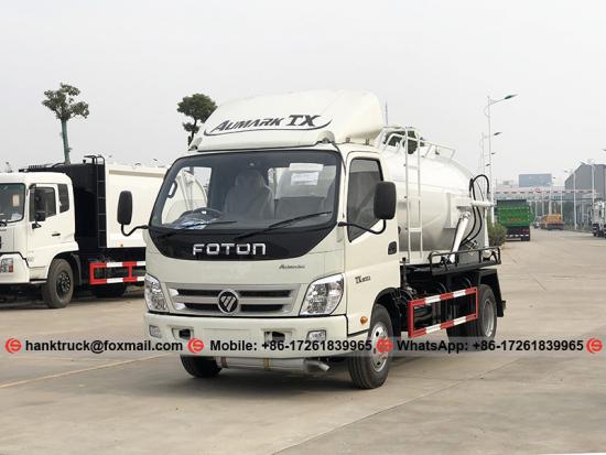 FOTON 4,000 Liters Sewage Suction Tanker Truck with SIHI Pump