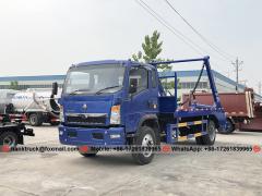 Right Hand Drive HOWO Skip Loader Garbage Truck