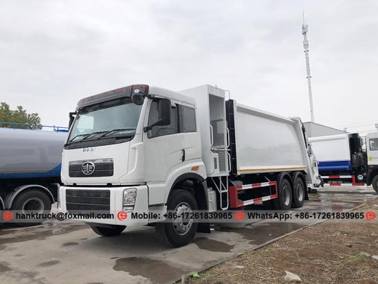 RHD FAW 20 CBM Waste Compactor Truck with Crew Cabin to Tanzania