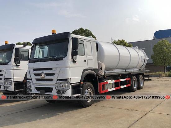 SINOTRUK HOWO 20,000 Liters Sewage Suction Truck with MORO vacuum Pump