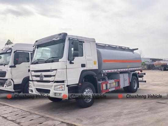 Right Hand Drive SINOTRUK HOWO 12,000 Liters Fuel Tank Truck for Kenya