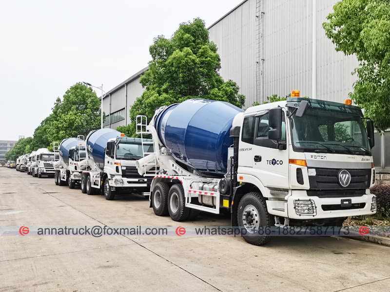 5 units of FOTON 8,000 litres concrete mixer trucks are dispatching to Africa