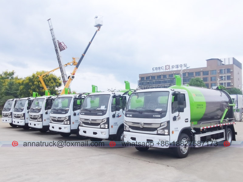 Dongfeng 5,000 Liters Sewage Vacuum Suction Truck Export to Vietnam