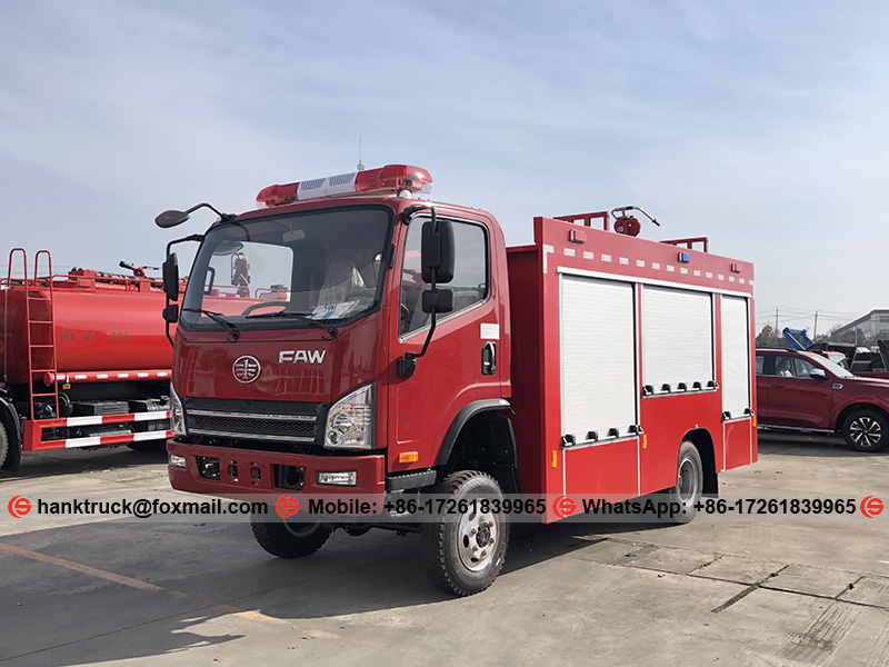4x4 FAW 2000 Liters Water Tank Fire Extinguishing Truck 