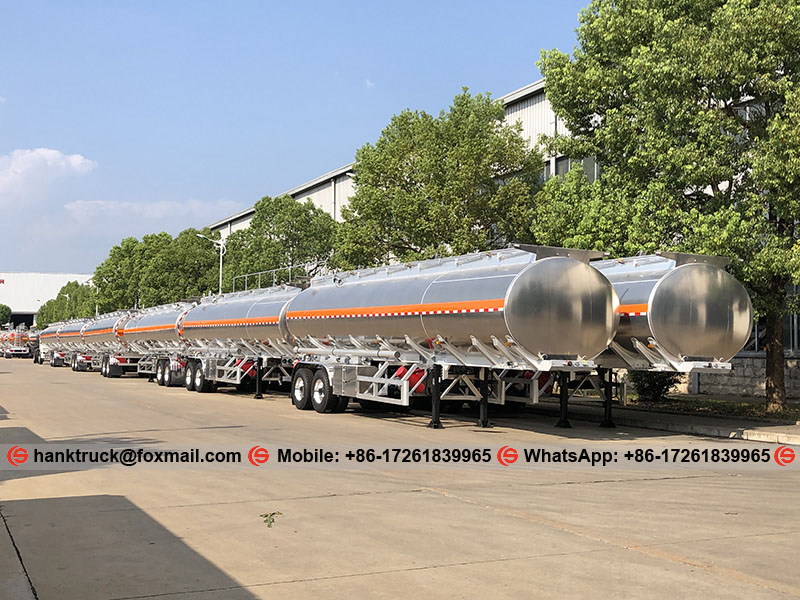 38,000 Liters Aluminum Alloy Fuel Tank Trailer for Exporting to DRC